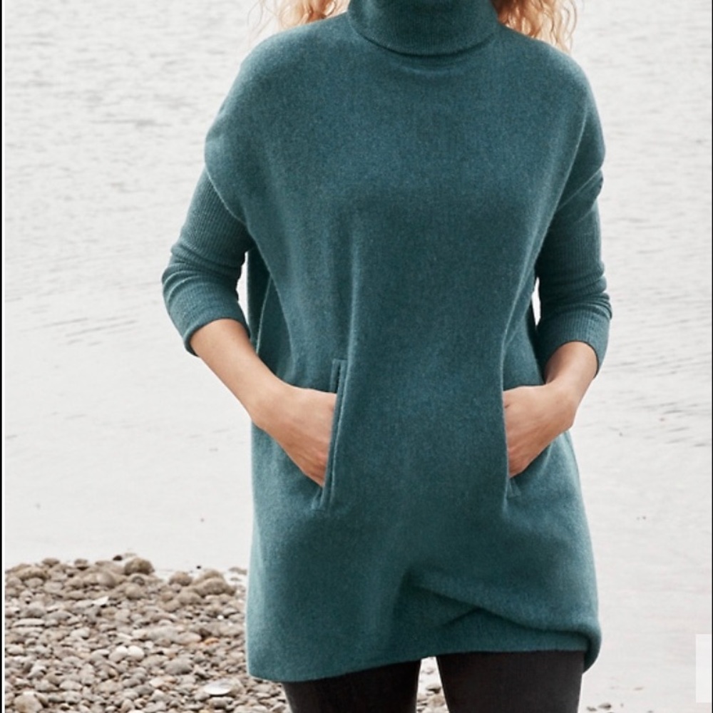 Garnet Hill Joey Tunic sweater burgundy large